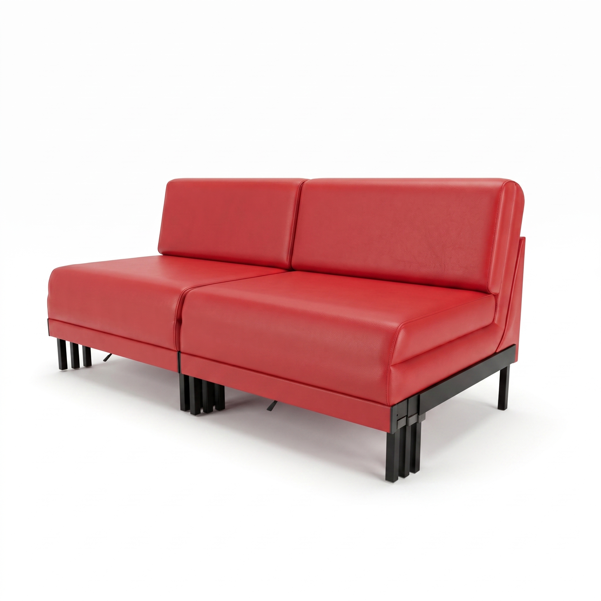 Packshot 3D canapé cuir rouge - Lampyre Studio
